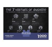 Puzzles Pour Adolescents 1000 Pièces 7 Virtues of Bushido - Samurai Code For Success Puzzles Pour Adultes, Jouet, Décoration Murale, Une Œuvre D'art, Cadeaux Uniques D'anniversaire Et De Noël 52x38cm/
