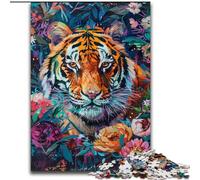Puzzles pour Adolescents 1000 pièces à Assembler, Motif Tigre et Fleurs, Anti-Stress, pour Les Enfants de 14 Ans et Plus (Taille 26x38cm)