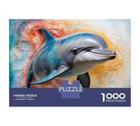 Puzzles pour Adolescents 1000 Pièces Abstract Dolphin Art Puzzles pour Adultes Puzzle pour S'amuser en Famille Stimule Le Cerveau pour Les Jeux 52x38cm/1000pcs