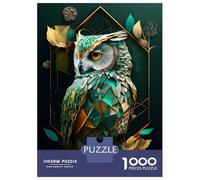 Puzzles pour Adolescents 1000 Pièces Abstract Geometric Owl Puzzle Adulte Jeux en Famille Une Œuvre d'art Cadeaux De Noël Et d'anniversaire 38x26cm/1000pcs
