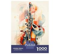 Puzzles pour Adolescents 1000 Pièces Abstract Saxophone Puzzles pour Adultes Jeu De Réflexion pour Améliorer La Mémoire Activités Amusantes À La Maison 52x38cm/1000pcs