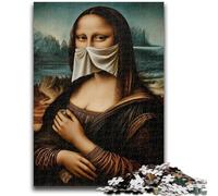 Puzzles pour Adolescents 1000 pièces Abstrait Mona Lisa Jeu Stimulant et Jeu Familial Idéal comme Cadeau pour Toute la Famille 26x38cm
