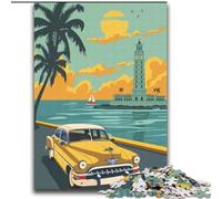 Puzzles pour Adolescents 1000 pièces Affiche de Voyage à Cuba Jouet Jeu intellectuel pour la décoration de la Maison pour Les 14 Ans et Plus (38x52cm) 1000pcs