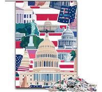 Puzzles pour Adolescents 1000 pièces, Affiche de Voyage Autour du Monde, Jeu Stimulant et Jeu Familial avec pièces entièrement emboîtables de Formes aléatoires 38x26cm