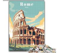 Puzzles pour Adolescents, 1000 pièces, Affiche de Voyage Rome, Italie, Jeu Stimulant et Familial, Cadeaux du Père Noël Secret (38x52cm), 1000 pièces
