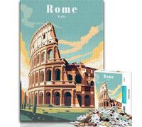 Puzzles pour Adolescents 1000 pièces, Affiche de Voyage Rome Italie, Jouets de Divertissement Familial, idéal comme Cadeau pour Toute la Famille (38x26cm)