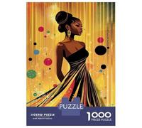 Puzzles pour Adolescents 1000 Pièces African American Woman Art Print Puzzles pour Adultes - Décoration Murale - Décoration Parfaite - Cadeaux Uniques d'anniversaire Et De Noël 52x38cm/1000pcs