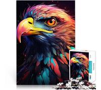Puzzles pour Adolescents 1000 pièces Aigle Néon Entraînez Votre Cerveau et Vos Mains avec Affiche et Feuille de Questions correspondantes 52x38cm