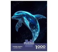Puzzles pour Adolescents 1000 Pièces Algorithmic Cosmic Dolphin Puzzle Adulte Jeux De Société en Famille Anti-Stress Jeu Stimulant Cadeaux 52x38cm/1000pcs