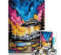 Puzzles pour Adolescents 1000 pièces Alien UFO, Jouets éducatifs, Jeux Anti-Stress, Interaction Parent-Enfant (75x50cm)