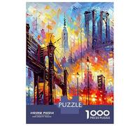 Puzzles pour Adolescents 1000 Pièces Allegory of New York City Puzzle Jeu Manuel pour S'amuser en Famille Cadeaux Uniques pour Anniversaire Et Noël 38x26cm/1000pcs