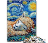 Puzzles pour Adolescents 1000 pièces Alpaga Ciel Nocturne Jeu Familial Soulagement du Stress Défi Difficile Cadeaux du Père Noël Secret 50x75cm