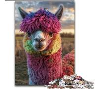 Puzzles pour Adolescents 1000 pièces Alpaga coloré, Jouets Anti-Stress, décoration d'intérieur Unique et Cadeaux pour Les 14 Ans (Taille 26x38cm)