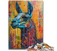 Puzzles pour Adolescents 1000 pièces Alpaga Graffiti Défi d'intelligence cérébrale Jouets addictifs Cadeau d'anniversaire, Cadeaux, Art Mural 26x38cm