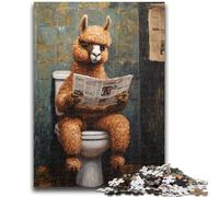 Puzzles pour Adolescents 1000 pièces Alpaga sur Les Toilettes Défi d'intelligence cérébrale Jouets addictifs Cadeau d'anniversaire, Cadeaux, Art Mural 26x38cm