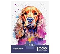 Puzzles pour Adolescents 1000 Pièces American Cocker Watercolor Puzzles pour Adultes, Jouet, Décoration Murale, Une Œuvre d'art, Cadeaux Uniques d'anniversaire Et De Noël 70x50cm/1000pcs