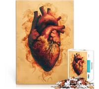 Puzzles pour Adolescents 1000 pièces Anatomie du cœur Rouge Vintage Jeu intellectuel Car C'est Un pour Toute la Famille 75x50cm