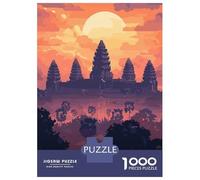 Puzzles pour Adolescents - 1000 Pièces Angkor Wat Sunset Puzzles pour Adolescents - Idéal pour S'amuser en Famille - Cadeau Original pour Un Anniversaire Ou Noël 52x38cm/1000pcs