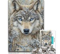 Puzzles pour Adolescents 1000 pièces Animal Fantasy Loup, Jeux éducatifs, décoration d'intérieur, idéal comme Cadeau pour Toute la Famille (38x26cm)