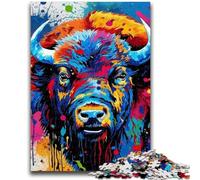 Puzzles pour Adolescents 1000 pièces Animaux Buffle 1000 pièces pour Adultes, Jeux éducatifs en Famille Décoration d'intérieur Cadeau 50x75cm