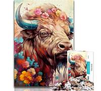 Puzzles pour Adolescents 1000 pièces Animaux Buffle Puzzles pour Adolescents, Apprentissage éducatif, idéal comme Cadeau pour Toute la Famille (Taille 38x26cm)