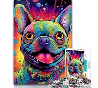 Puzzles pour Adolescents 1000 pièces Animaux Chiens colorés Puzzle 1000 pièces Décoration Murale Artistique et idée Cadeau d'anniversaire pour Amis Bureau à Domicile 38x26cm