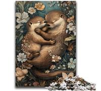 Puzzles pour Adolescents 1000 pièces Animaux Loutre Aidez Le Cerveau à exercer Jouets addictifs pour cultiver la Patience Décoration Parfaite 26x38cm