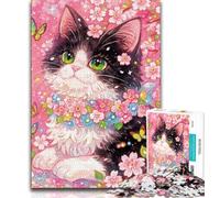 Puzzles pour Adolescents 1000 pièces Anime Cat Teen Jigsaw, Jeux éducatifs, décoration d'intérieur, Cadeau d'anniversaire, Cadeaux, Art Mural (Taille 75x50cm)