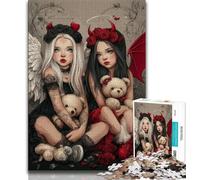 Puzzles pour Adolescents 1000 pièces Anime Evil Girl, défi Difficile Anti-Stress avec Affiche et Feuille de Questions correspondantes 38x26cm