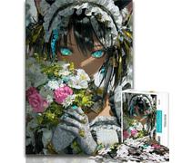 Puzzles pour Adolescents 1000 pièces Anime Flower Girl, Anti-Stress, défi Difficile, Chaque pièce est Unique - Jeu Familial Amusant et Stimulant 50x75cm