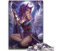 Puzzles pour Adolescents 1000 pièces Anime Fox Girl Jeu éducatif Familial Décoration Murale Cadeaux d'anniversaire et de Noël Uniques 50x75cm