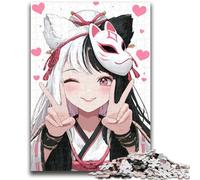 Puzzles pour Adolescents 1000 pièces Anime Fox Mask Girl Aidez Le Cerveau à exercer des Jouets addictifs pour cultiver la Patience Convient aux Couples 50x75cm
