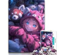Puzzles pour Adolescents 1000 pièces Anime Red Panda Girl, Jeux éducatifs, décoration d'intérieur, idéal comme Cadeau pour Toute la Famille 38x26cm
