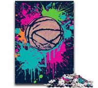 Puzzles pour Adolescents 1000 pièces Aquarelle Basket-Ball Jouets Jeux éducatifs Soulagement du Stress Décoration d'intérieur Unique et Cadeaux 26x38cm