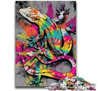 Puzzles pour Adolescents 1000 pièces Aquarelle Gecko Anti-Stress Défi Difficile Convient pour la décoration de Bureau 26x38cm