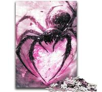 Puzzles pour Adolescents 1000 pièces Araignée Rose Jeu éducatif Défi Jouet Décoration Murale Cadeaux d'anniversaire et de Noël Uniques 26x38cm