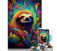 Puzzles pour Adolescents 1000 pièces Art Animal Paresseux, Jeux éducatifs Décoration d'intérieur Cadeau d'anniversaire, Cadeaux, Art Mural (75x50cm)