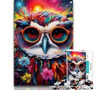 Puzzles pour Adolescents 1000 pièces Art Animalier Hibou, Aidez Le Cerveau à exercer des Jouets addictifs pour cultiver la Patience Cadeau pour Les Anniversaires (38x26cm)