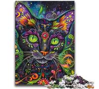 Puzzles pour Adolescents 1000 pièces Art Cat Family Game Anti-Stress Défi Difficile Convient aux Couples 50x75cm