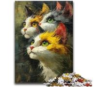 Puzzles pour Adolescents 1000 pièces Art Cat Jeu éducatif Familial Offrez des Cadeaux pour Toute la Famille à partir de 14 Ans 50x75cm