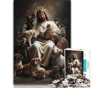 Puzzles pour Adolescents 1000 pièces Art de Jésus Puzzle 1000 pièces, Jeux Amusants Décoration Murale Cadeaux d'anniversaire et de Noël Uniques (Taille 75x50cm)
