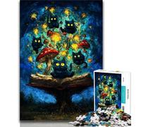 Puzzles pour Adolescents 1000 pièces Art du Chat Noir, Aidez Le Cerveau à exercer des Jouets addictifs pour cultiver la Patience Décoration Parfaite 50x75cm