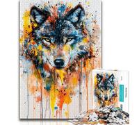 Puzzles pour Adolescents 1000 pièces Art du Loup, Analyse et logique, avec pièces de Formes aléatoires entièrement emboîtables, pour Les Enfants de 14 Ans et Plus, 38x26cm