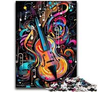 Puzzles pour Adolescents 1000 pièces Art du Violon coloré Jeu Stimulant Jouets Offrez des Cadeaux pour Toute la Famille à partir de 14 Ans 26x38cm