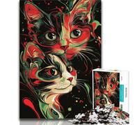 Puzzles pour Adolescents 1000 pièces, Art Fantastique, Chat, Jeu Stimulant et Jeu Familial, Cadeau d'anniversaire, Cadeaux, Art Mural 50x75cm