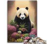 Puzzles pour Adolescents 1000 pièces Art Fleur avec Panda Jouets éducatifs d'apprentissage Jeux familiaux Améliorer l'amour Entre Les Couples 26x38cm