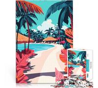 Puzzles pour Adolescents 1000 pièces Art Minimaliste sur Une Plage Tropicale des Maldives Jeux Amusants Une œuvre d'art 50x70cm