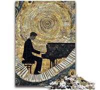 Puzzles pour Adolescents 1000 pièces Art Piano Anti-Stress Staycation Kill Time avec Affiche Assortie et Feuille de Questions 50x75cm