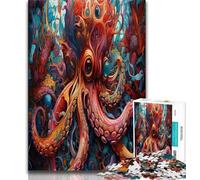 Puzzles pour Adolescents 1000 pièces Art Pieuvre Puzzles pour Adultes, Anti-Stress Staycation Kill Time Interaction Parent-Enfant (Taille 75x50cm)