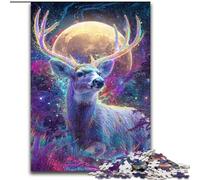 Puzzles pour Adolescents 1000 pièces, Art psychédélique et visionnaire du cerf, Jouet éducatif et décompressant, idéal comme Cadeau pour Toute la Famille (Taille 26x38cm)